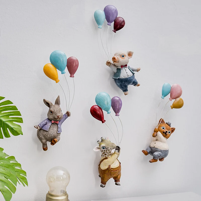 Details about   Walling Hanging Cartoon Resin Balloon Animal Ornament Child Room Simple Creative 