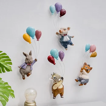 

Creative Walling Hanging Cartoon Resin balloon Animal Ornaments Child Room Simple Modern Home decorations Accessories Pendant