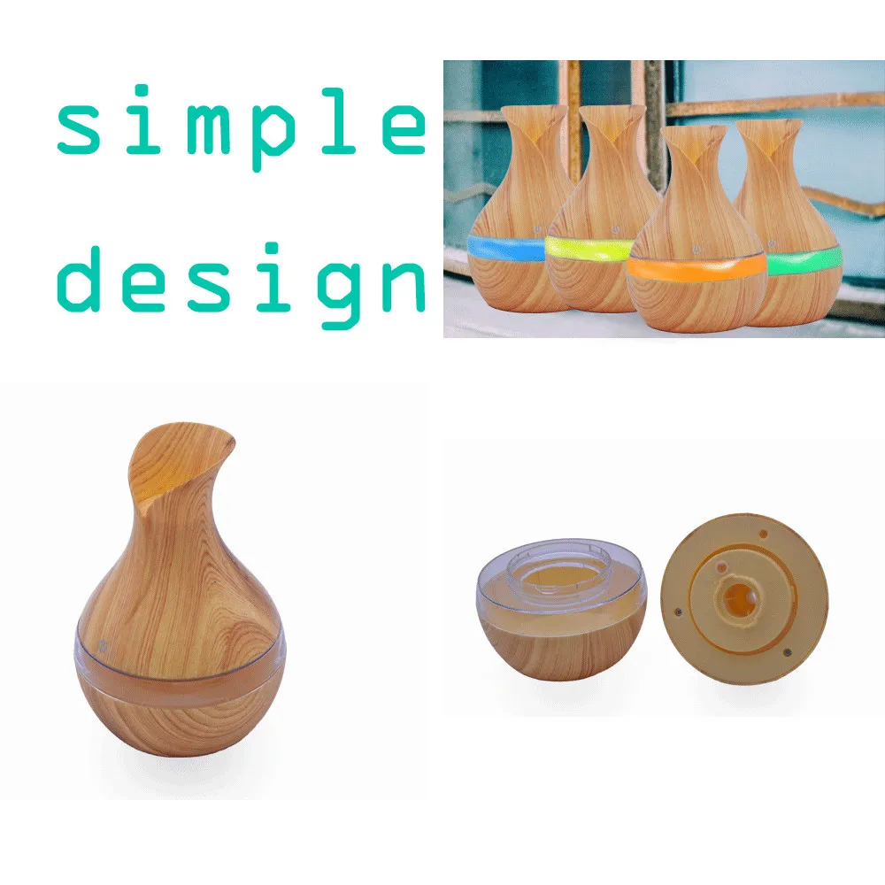 USB Wood Grain Essential Oil Diffuser Ultrasonic Humidifier Household Aroma Diffuser Aromatherapy Mist Maker with LED#10