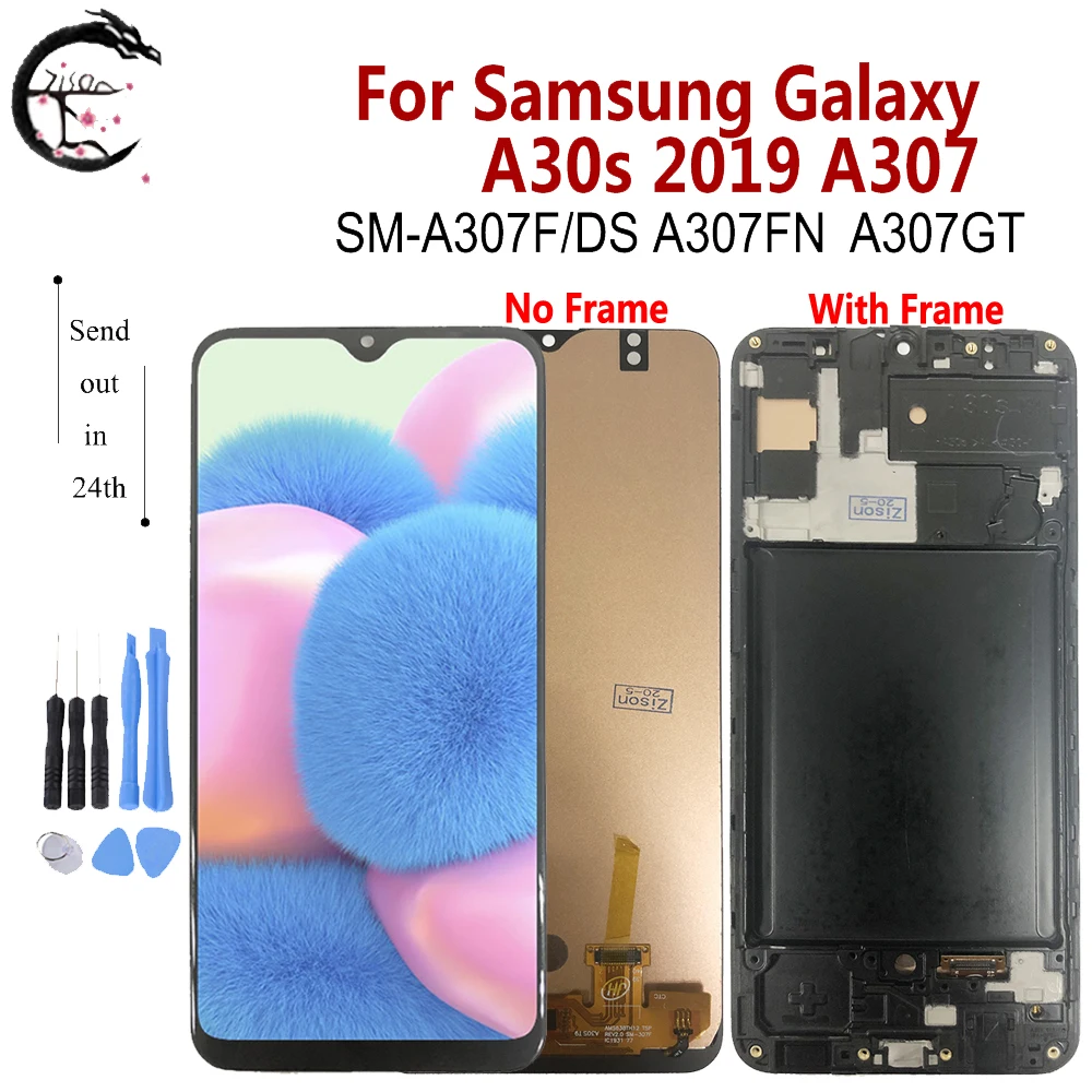ЖК-дисплей TFT с рамкой для Samsung Galaxy A30s LCD A307, ЖК-дисплей SM-A307F/DS A307FN, сенсорный экран с дигитайзером в сборе, замена