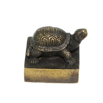 

LAOJUNLU Imitation Antique Mini Copper Seal Shou Turtle Hieroglyphics
