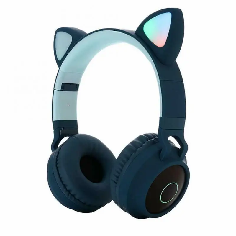 Новые Bluetooth стерео кошачьи наушники мигающие светящиеся кошачьи наушники игровая гарнитура наушники 7 цветов светодиодный светильник
