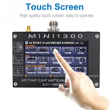

MINI1300 Antenna Analyzer HF VHF UHF Portable Touch Screen Measurement Counter Full Band Tester 0.1-1300MHz Vector Network