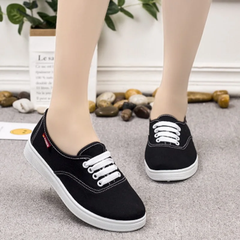 

New fashion canvas shoes student female non-slip flat shoes low-top comfortable lightweight breathable shoes women's shoes