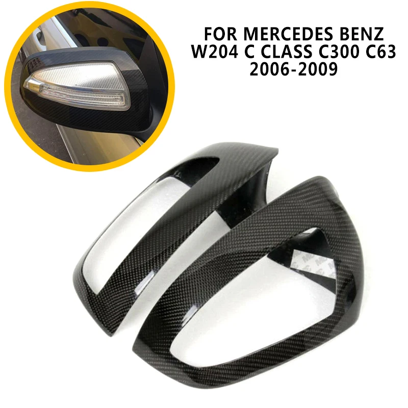 Pcmos углеродное волокно боковое зеркало заднего вида крышка для Mercedes Benz W204 C Класс C300 C63 2006-2009 внешние части наклейка Новинка