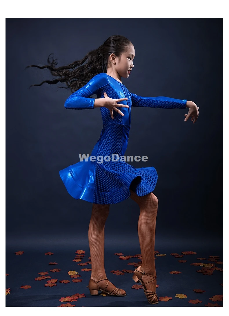 Girls Latin Dresses For Dancing Ballroom Dance Dress Rumba Samba Children Samba Cha Cha Tango Skirt Standard Salsa 110-170cm