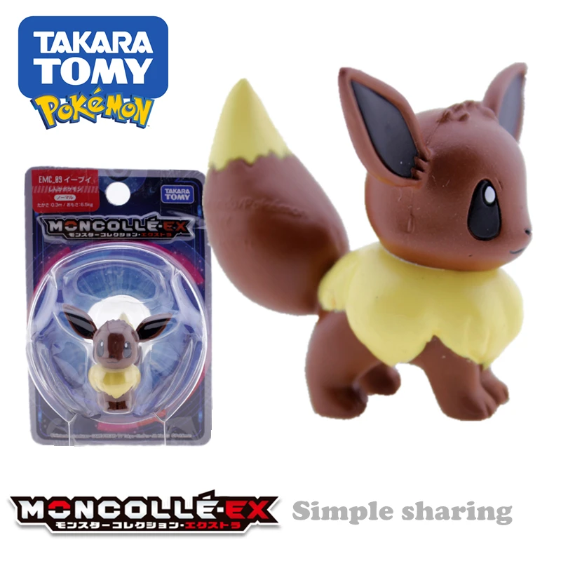 Takara tomy tomica moncolle ex pokemon figures emc09 diecast Eevee детские игрушки миниатюрная статуя из смолы