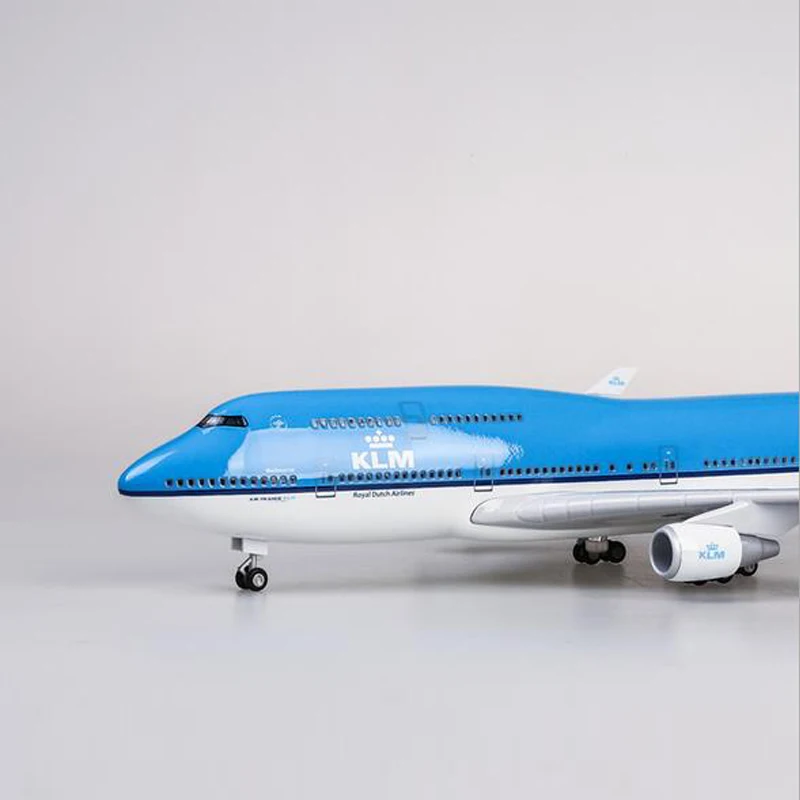 1/157 масштаб 47 см модель самолета Смола Boeing B747 KLM королевские голландские авиалинии модель самолета с светильник на колесах Airbus для коллекции