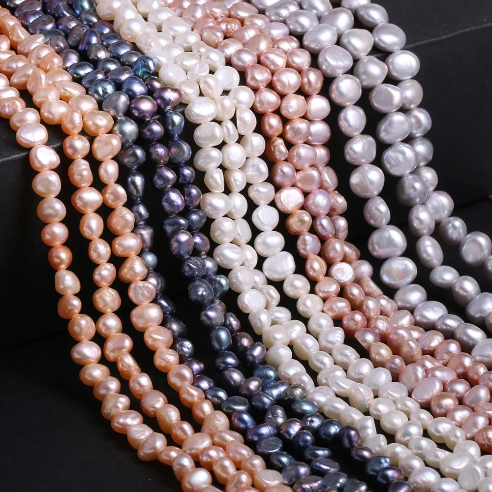 

Natural Freshwater Pearl Cross Bore Double-faced Loose Beads For Jewelry Making DIY Bracelet Earring Necklace Accessory