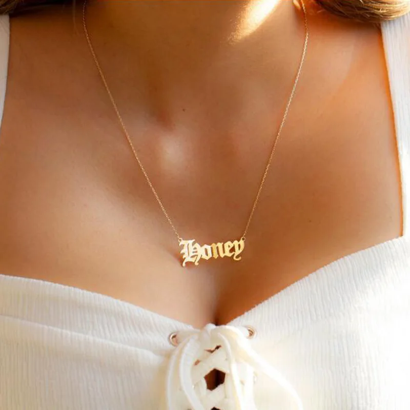 Модное детское колье с золотым ангелом подвеска надписью медовая девочка милый