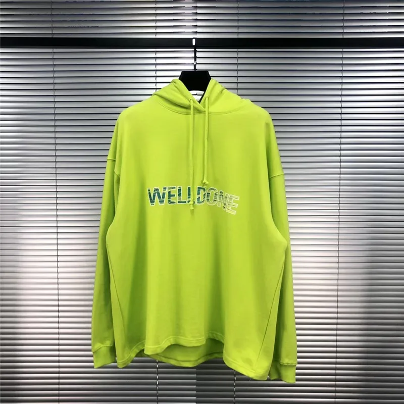 5 Onesize WELLDONE толстовка с капюшоном для мужчин и женщин 1:1 Высокое качество модные повседневные We11 Done пуловер толстовки - Цвет: 5