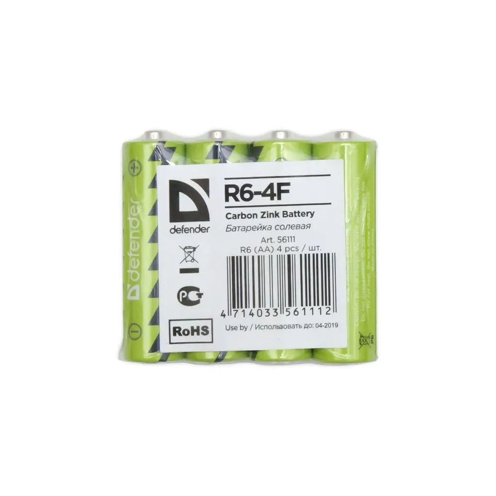 Батарейка R6-4F AA, в пленке 4 шт