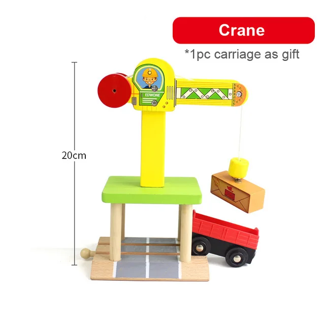 All Kinds of Crane Tender Wooden Magnetic Train Track Railway Accessories Compatible Biro All Brands Wood Track Educational Toys 15