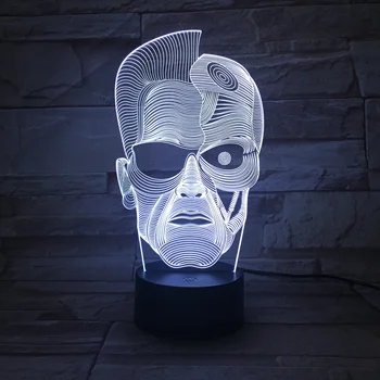 

Two-face Super Villain modern 3D Lamp Multi-color with Remote Bright Base Led Night Light Lamp Gift for Infant Battery Operated