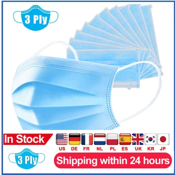 

Non-woven 3 layers Protective Anti-dust Masks Disposable Safe Breathable Face Mouth Mask Ear loop Filter Masks
