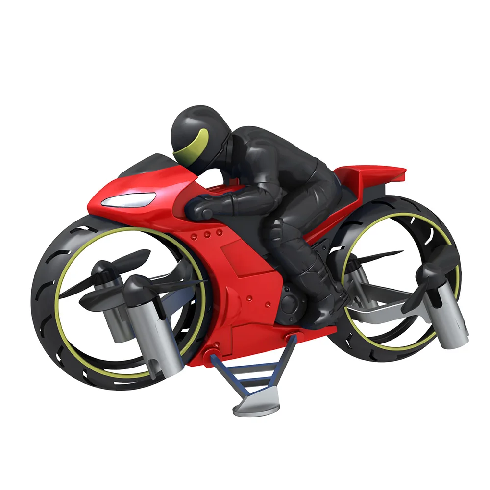 Радиоуправляемый игрушечный мотоцикл-амфибия с дистанционным управлением, четырехосный беспилотный светильник с одним ключом, модель самолета для детей, подарок на день рождения, год - Цвет: red