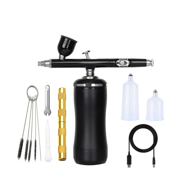 Integrated Mini Cordless Airbrush Barber Makeup Kit Machine System Air  Brush Compressor With Trigger Gun Wireless - AliExpress