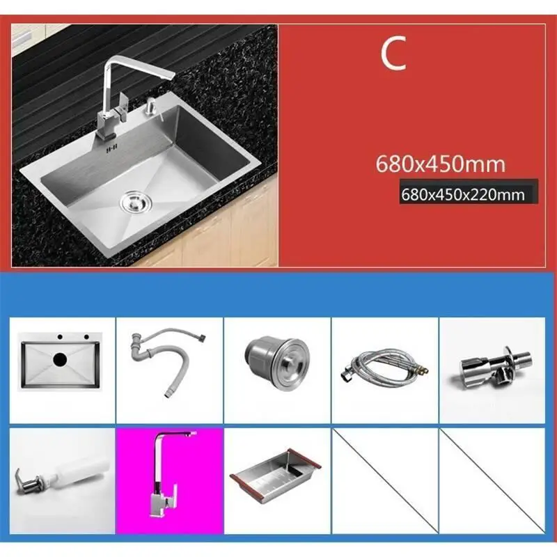MODEL S Escurridor Umywalka Waschbecken портативный Lavandino Cucina Para De Cocina Lavabo Cuba Pia Cozinha Fregadero кухонная раковина - Цвет: MODEL S