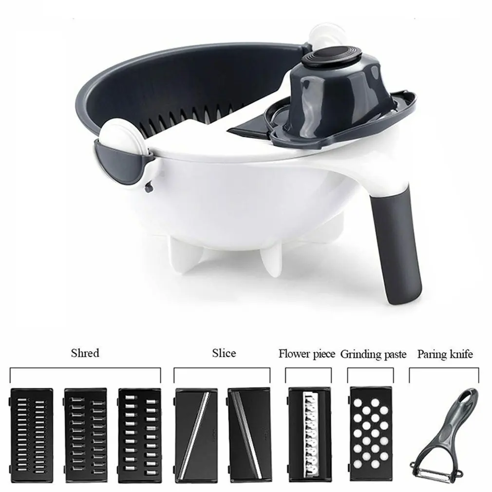 

All-In-One Chopper Strainer Multifunction Rotate The Vegetable Cutter Slicer Professional Fashion Portable