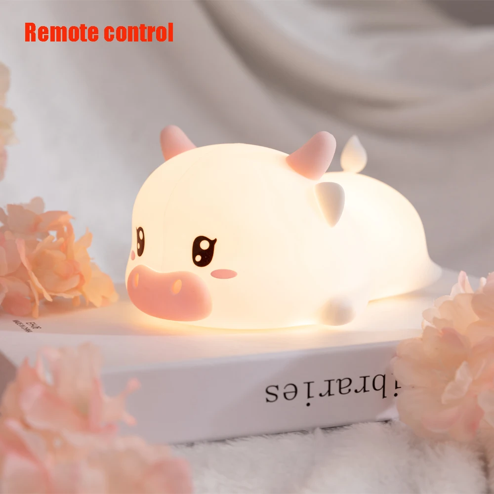 moon night light Bubble Fish Cow Star Tap Light Remote Conctrol Silicone Night Lights Tap Sensor Bedroom Lamp With USB Recharge For Kids Gift nursery night light Night Lights