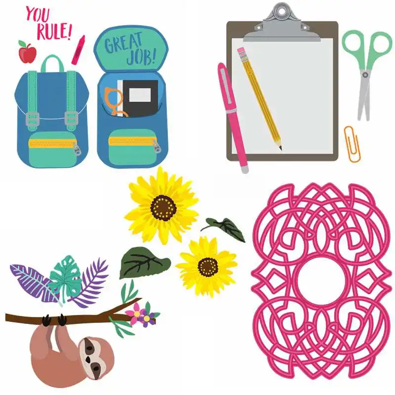 

Backpack Flower Stationery Metal Cutting Dies Template DIY Scrapbook Photo Album Card Making New Dies Cut 2019