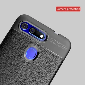 

50PCS Leather Phone Case For Huawei Honor 20 Pro 20i V20 10 Lite V10 9 9i V9 8 V8 8X Max 8A Play Litchi Pattern Soft TPU Cover