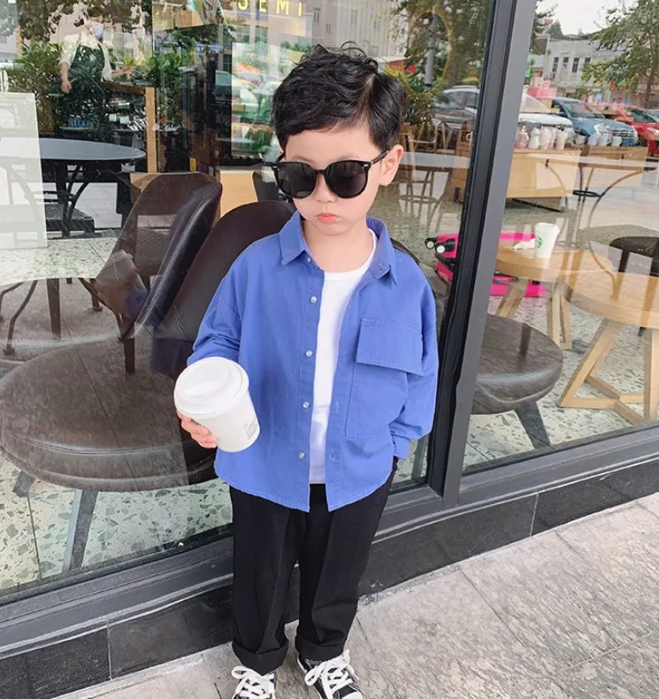 

Boys Summer Candy Color Shirt +Pants 2Pcs Clothing Set Kids School Uniforms Gentleman Outdoor TrackSuit Children Beach Dress