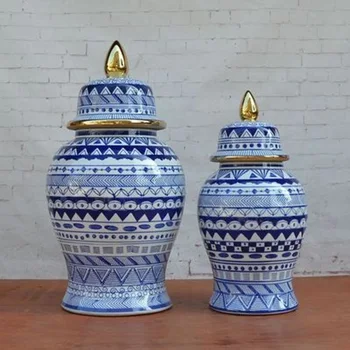 

Tao Caicai European porcelain large tank general ceramic ornaments new Chinese style decor Home Furnishing Phnom Penh