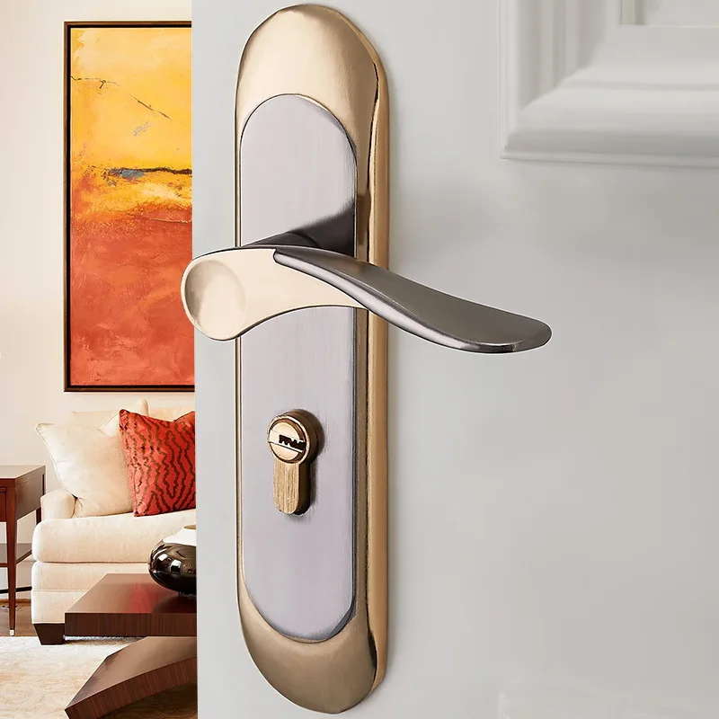 

Aluminum Alloy Room Door Lock Simple Door Handle Wooden Door Bedroom Door Lock Hardware Lock