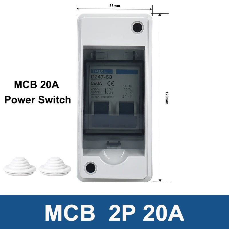 회로 차단기가 있는 방수 전기 배전 상자, MCB 가정용 스위치 전원, 플라스틱 정션 와이어 박스, IP65