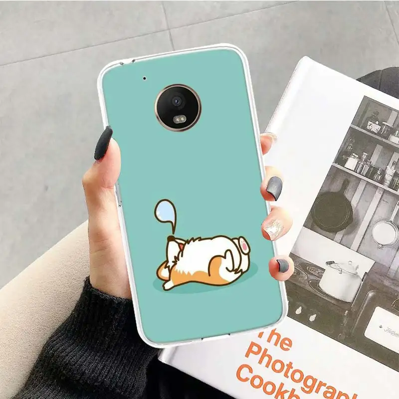 TR056-9 Милые корги с героями мультфильма «щенячий чехол для Motorola Moto G7 G6 G5S G5 E4 плюс G4 E5 играть X4 Мощность tpu с рисунком индивидуальная крышка телефона - Цвет: TR056-9