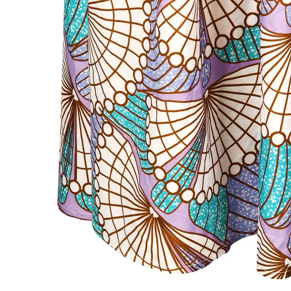 SUNGIFT Женская африканская одежда Дашики Платье с v-образным вырезом с пышным длинным рукавом Анкара печати тонкие сексуальные платья осень и зима платье