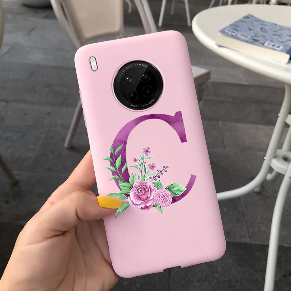 Cute Soft TPU Shockproof Phone Bumper Case with 26 Letters Design