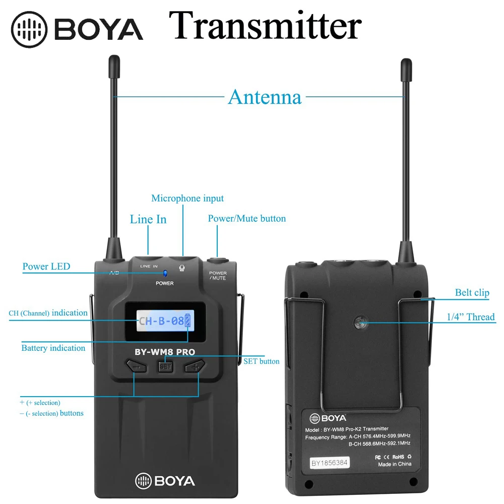 BOYA BY-WM8 Pro K1/K2 Mic беспроводные ПЕТЛИЧНЫЕ микрофонные системы для видео интервью трансляции Canon Nikon DSLR камера видеокамера