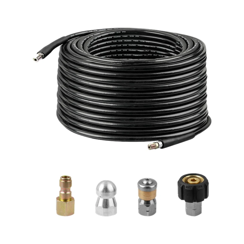 

Sewer Jetter Kit for Pressure Washer 1/4 Inch NPT 50 Feet Hose Button No O5I7