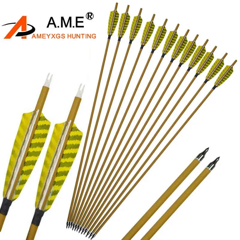 

6/12/24Pcs 30.5'' Spine 450 ID 6.2mm Mix Carbon Arrows 4" Feather Replaceable Arrow Point For Outdoor Accessories