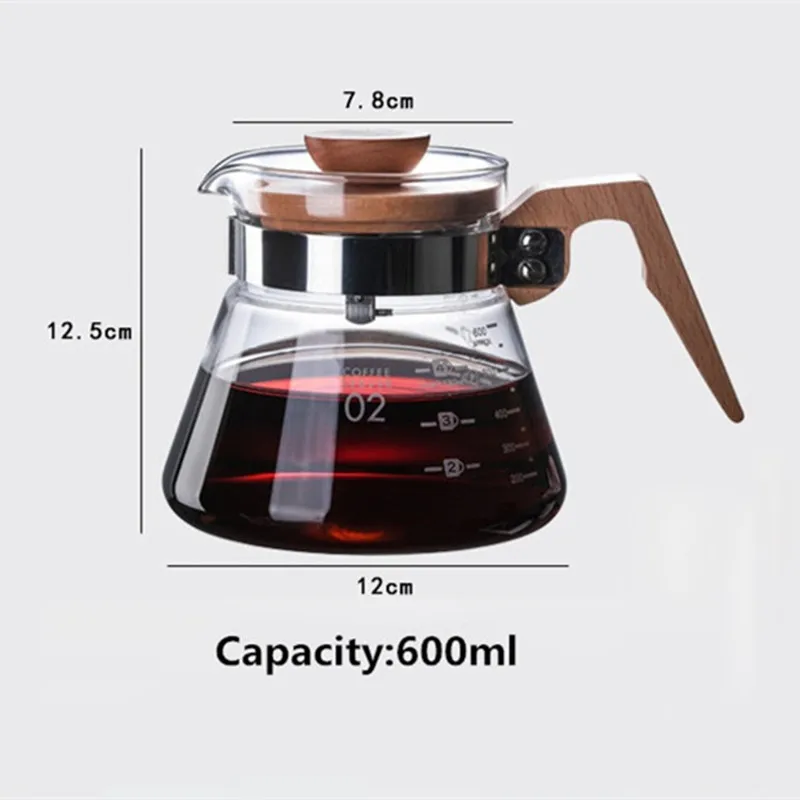 400 мл/600 мл термостойкий стеклянный кофейник кофейные чашки счетная Кофеварка бариста Перколятор - Цвет: 600ml Coffee pot