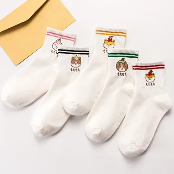 

Hot stripes Cartoon Character Cute Short Socks Women Harajuku Patterend Ankle Socks Hipster Skatebord Ankle Funny Socks Female