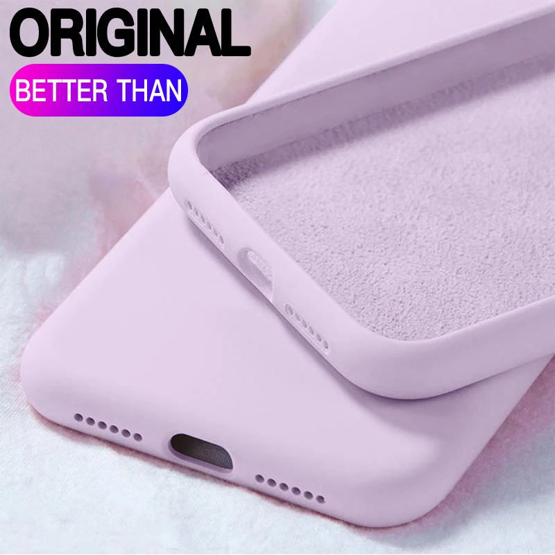 جراب هاتف سيليكون سائل أصلي ، غطاء مصد فاخر ، حماي...