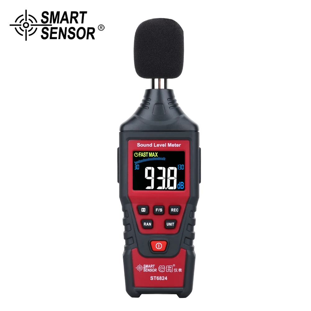 Цифровой измеритель уровня звука, аудио детектор, измеритель уровня шума, автоматический ручной диапазон 30~ 130 дБ, монитор, измерительный инструмент, регулятор скорости "быстро-медленно"