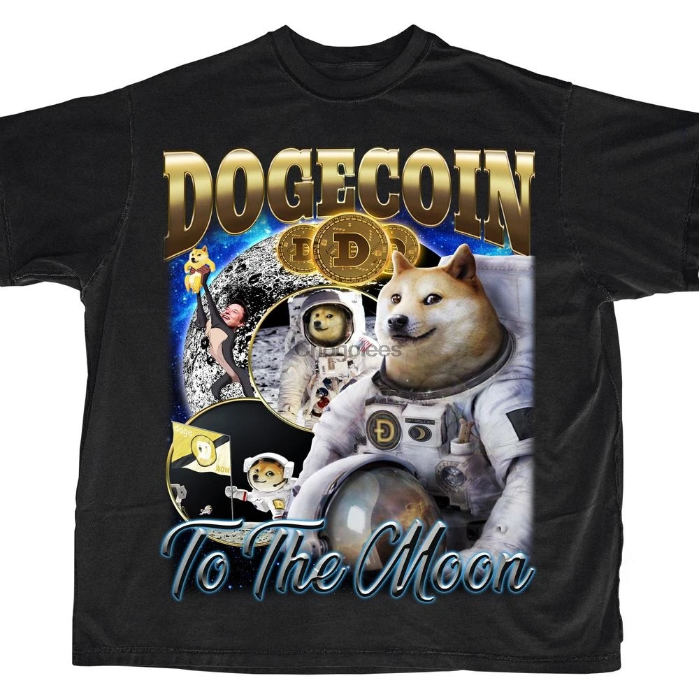Dogecoin Vintage T shirt Doge Coin Tee crypto cryptocurrency Bootleg rap tee |