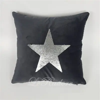 White Star LeRadore, новинка, в скандинавском стиле, бархатная ткань, валик, твердый, блестка, звездный узор, наволочка, подушка, бросок для отеля, автомобиля компании - Цвет: White Star