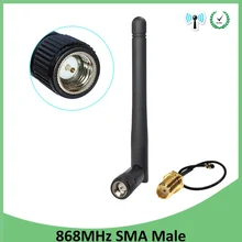 868 MHz 915 MHz Антенна 3dbi SMA разъем GSM 915 MHz 868 MHz antena antenne Водонепроницаемая+ 21cm RP-SMA/u. FL косичка кабеля