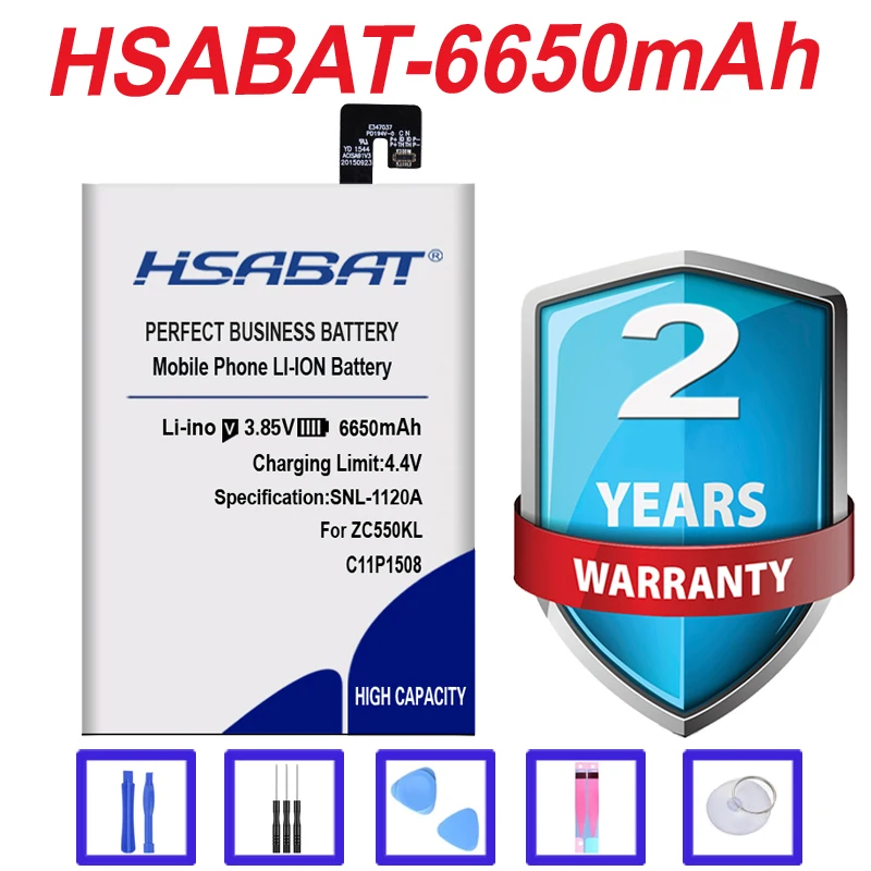 Аккумулятор HSABAT 6650 мАч для Asus Zenfone C11P1508 Max 5000 5000Z ZC550KL Z010AD Z010DD C550KL Z010DA | Мобильные