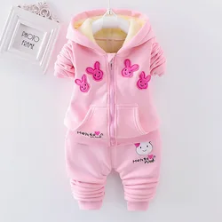 Primavera outono crianças casual treino meninos meninas algodão zíper jaqueta calças 2 pçs/sets crianças lazer esporte terno infantil roupas