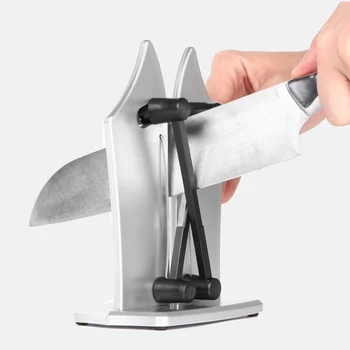 

Kitchen hand-held knife sharpener with base multi-function knife sharpener supplies V-shaped knife sharpener household