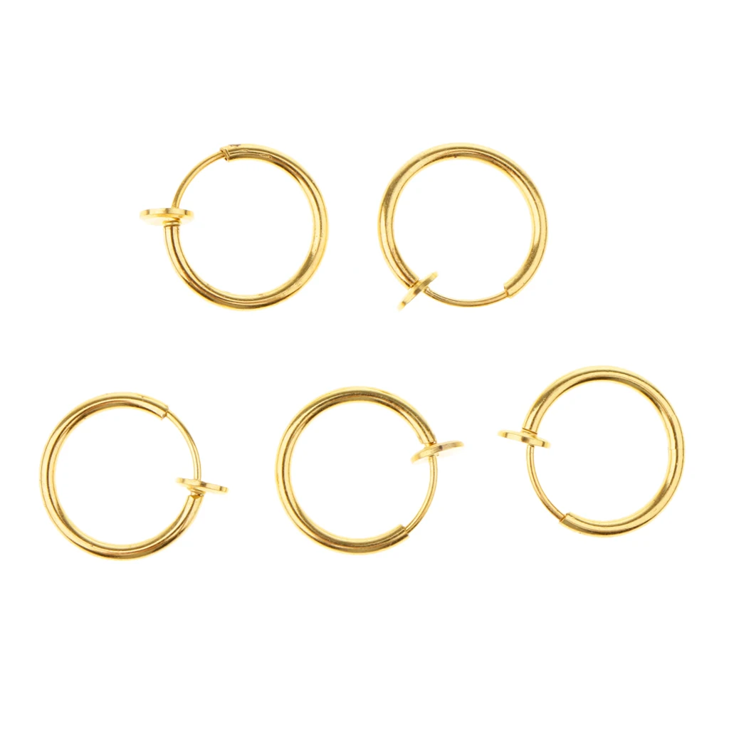 5 Pieces Illusion Clip On Nose Ear Septum Lip Eyebrow Ear Versatile Ring No-piercing Body Jewelry Women Mens