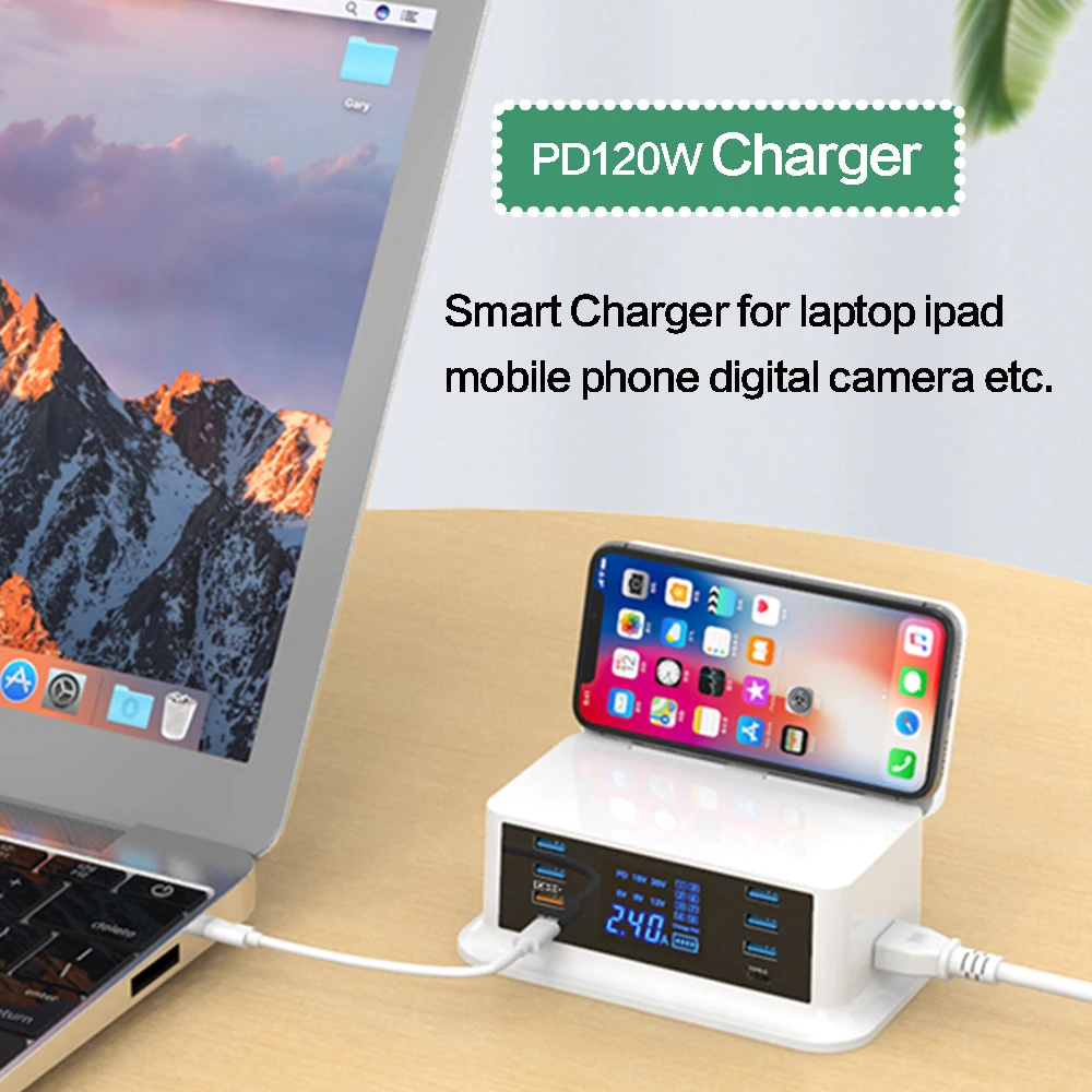 Charger PD120W 100W Fast Charging QC3.0 Quick Charge Smart USB Chargers