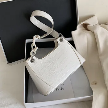 

Women Messenger Bag Retro Serpentine Bag Imitation Crocodile Shoulder Female Handbags Purses totes saddle bag leather baguettes