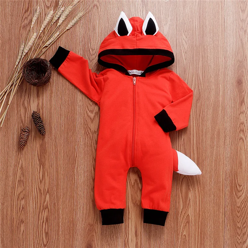 

Newborn Kids Baby Girls Boys clothes Hooded zipper Geometry autumn Romper long sleeve cotton Toddler casual Jumpsuit one pieces